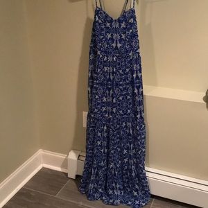 Royal blue maxi with beautiful design.